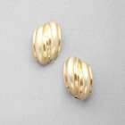 Worn Gold Curved Earring, , small