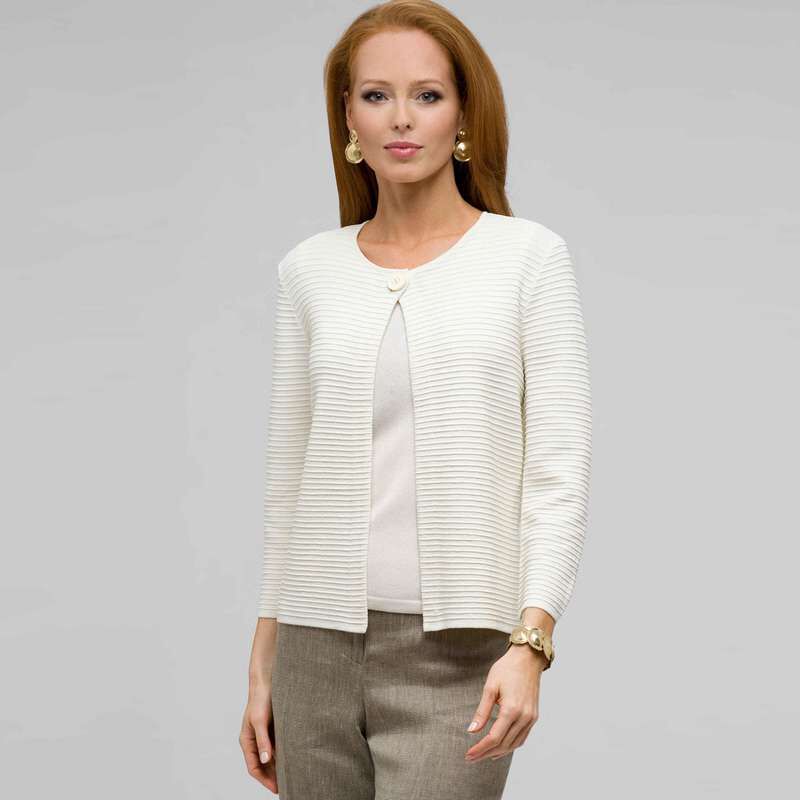 One Button 3/4 Sleeve Cardigan, , large