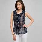 Polka Dot Ruffle Sleeveless Blouse, , small