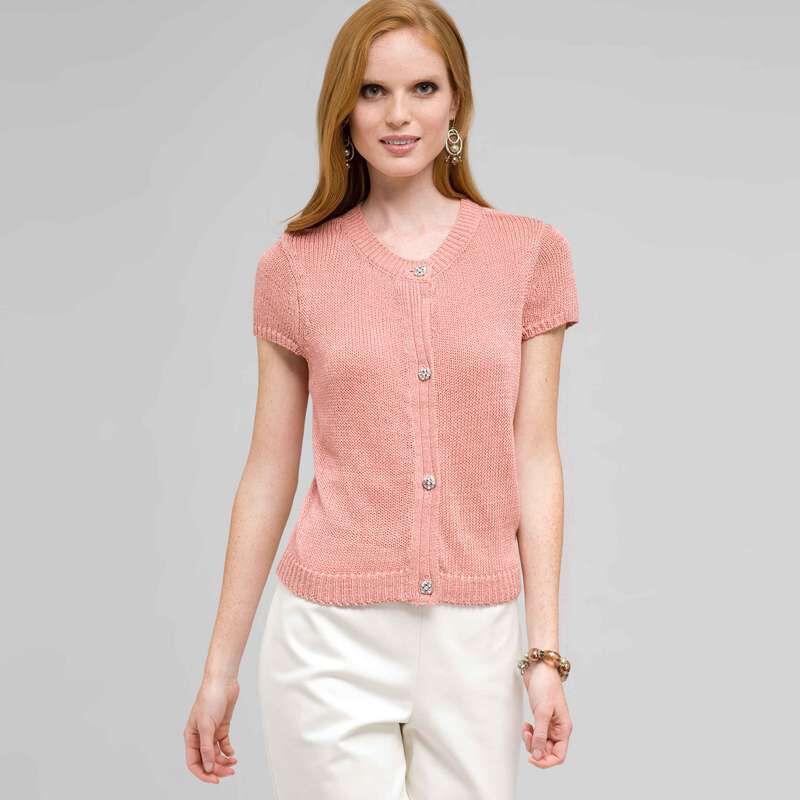 Short Sleeve Cardigan, , large