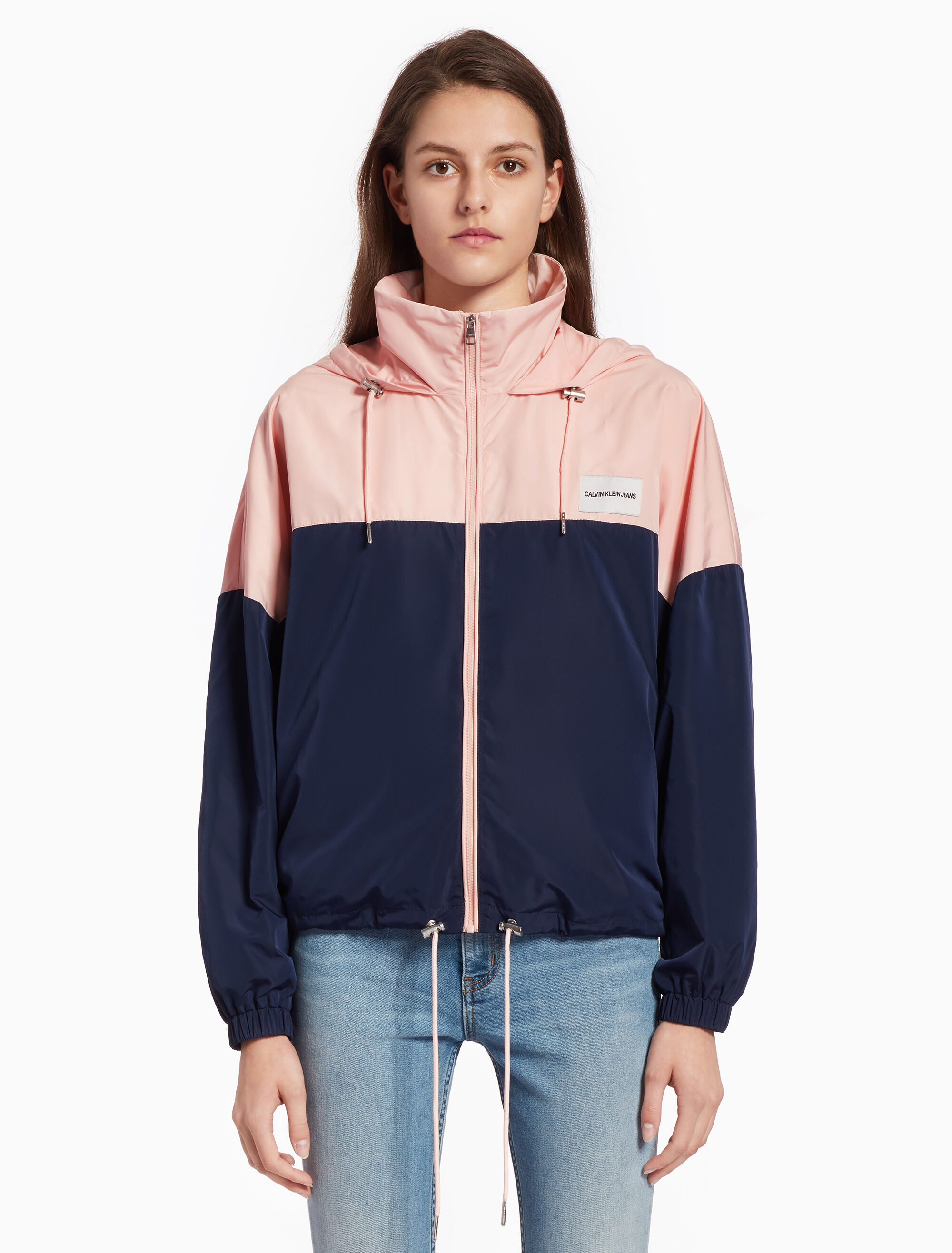 calvin klein hooded zip up jacket