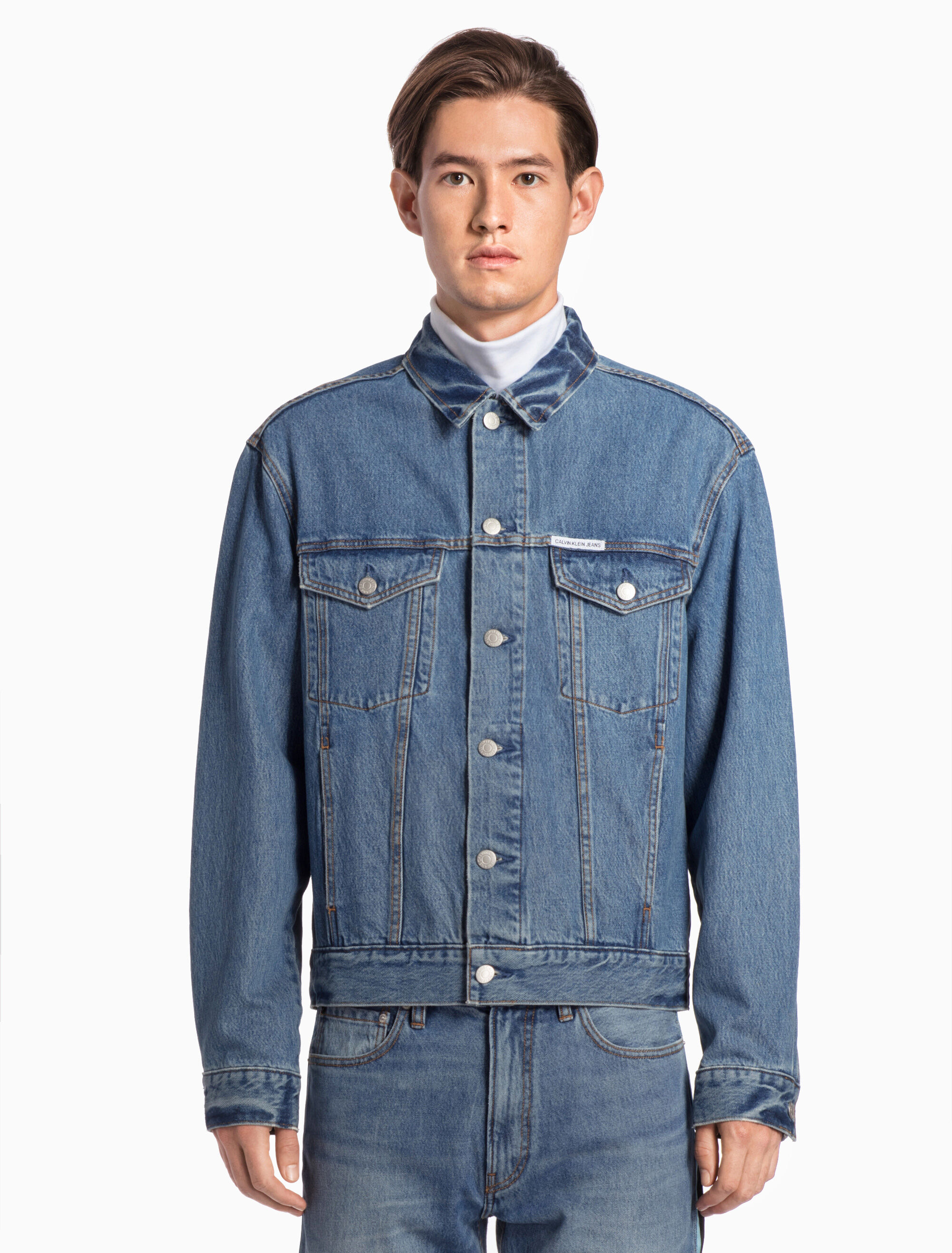 Calvin klein blue jacket clearance