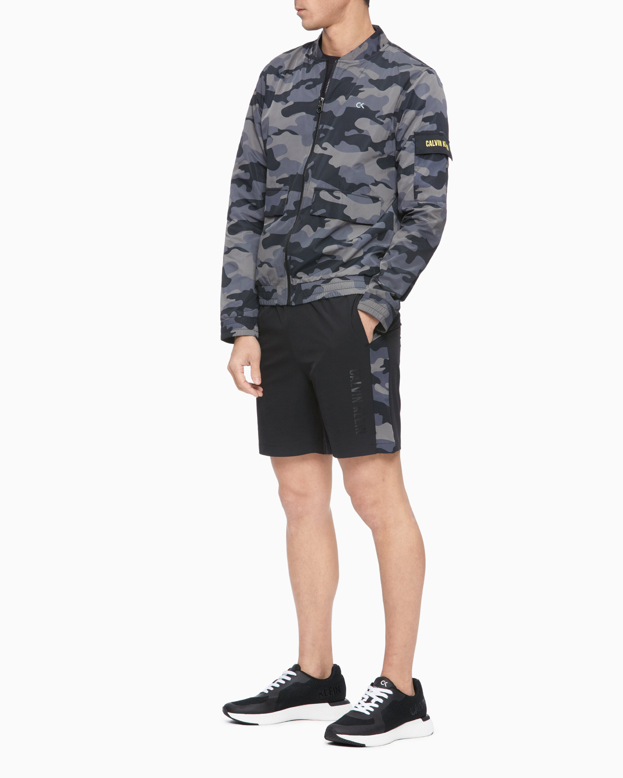 Calvin klein camo bomber jacket clearance