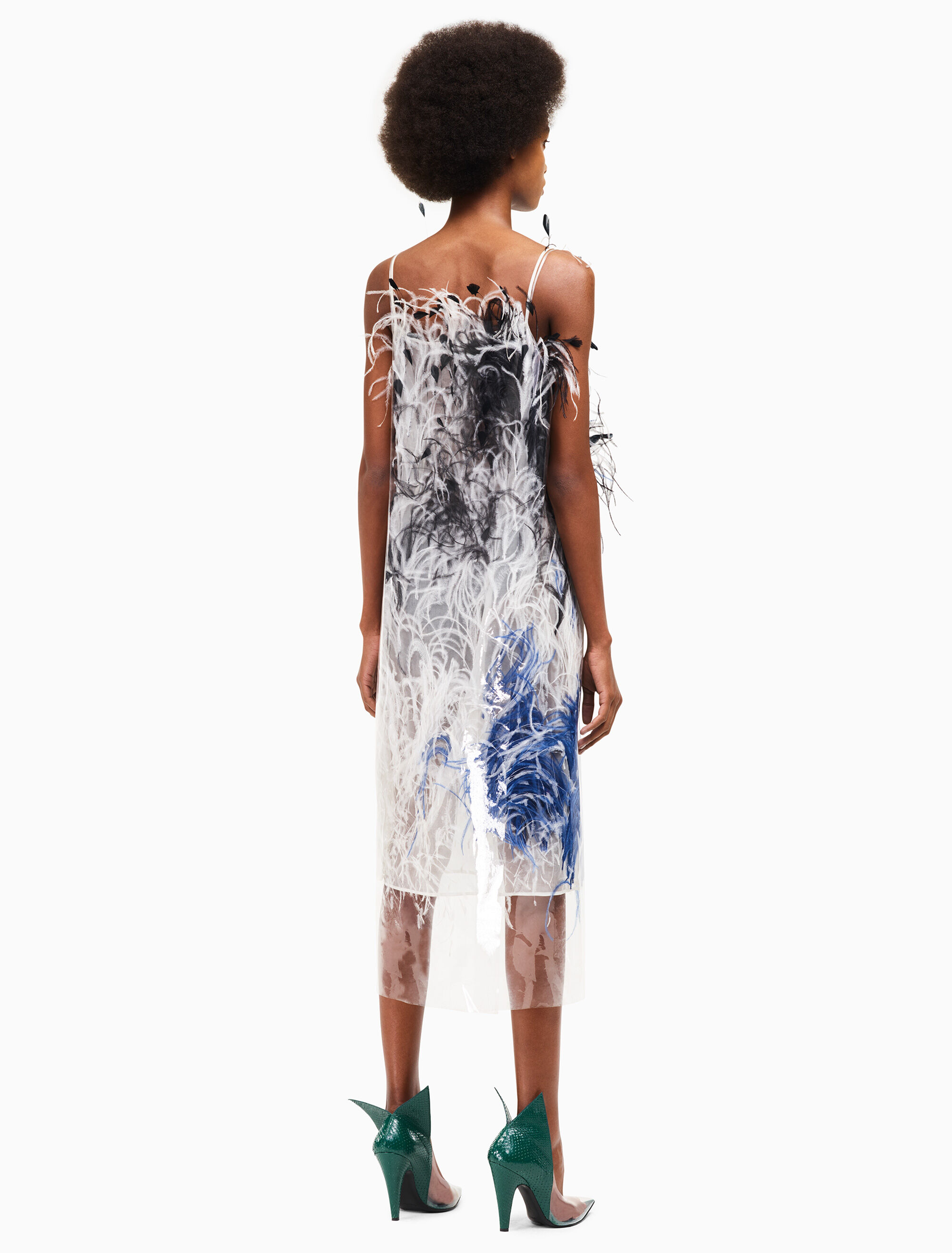 Calvin klein dress with feathers clearance