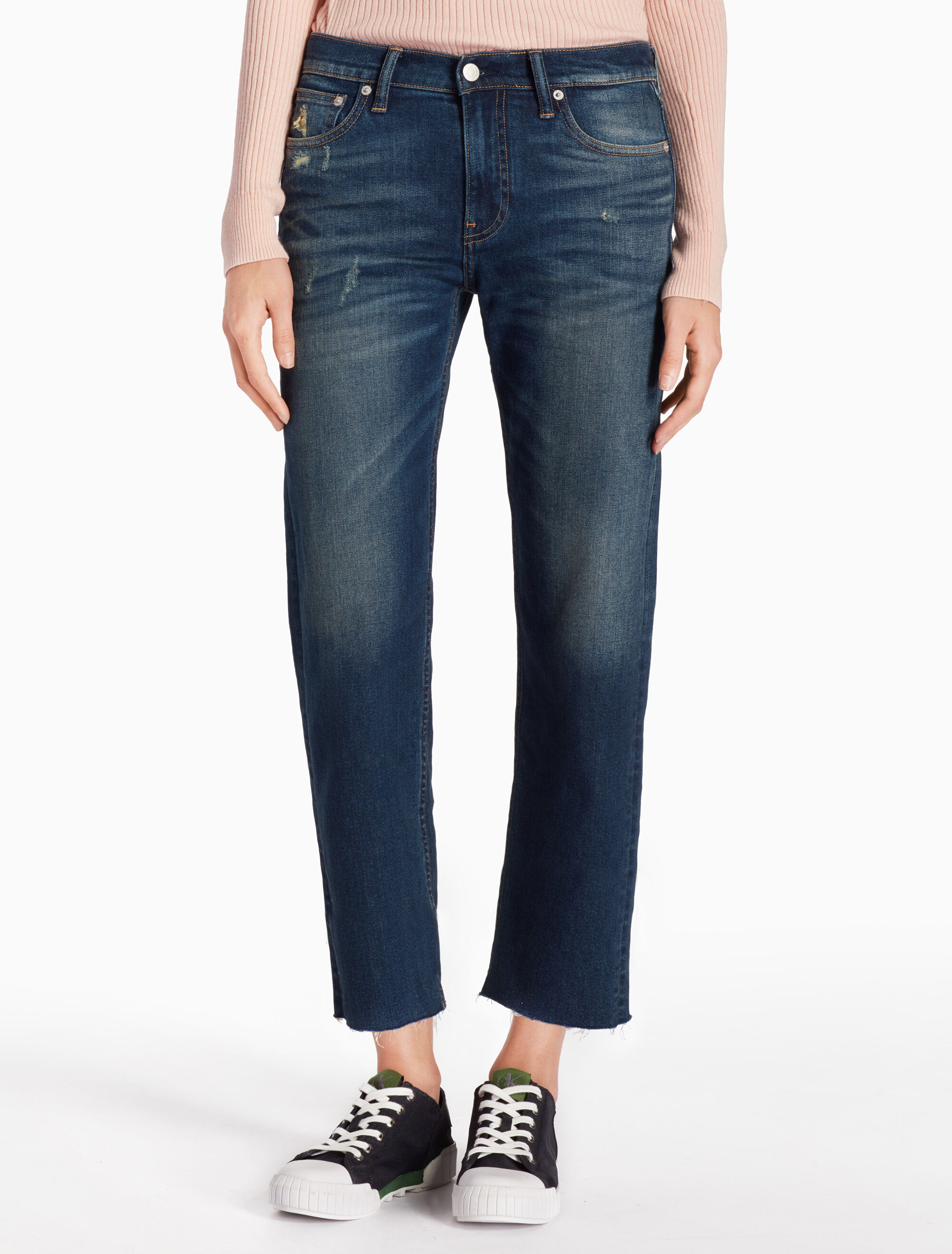 calvin klein women's mid rise straight fit jeans