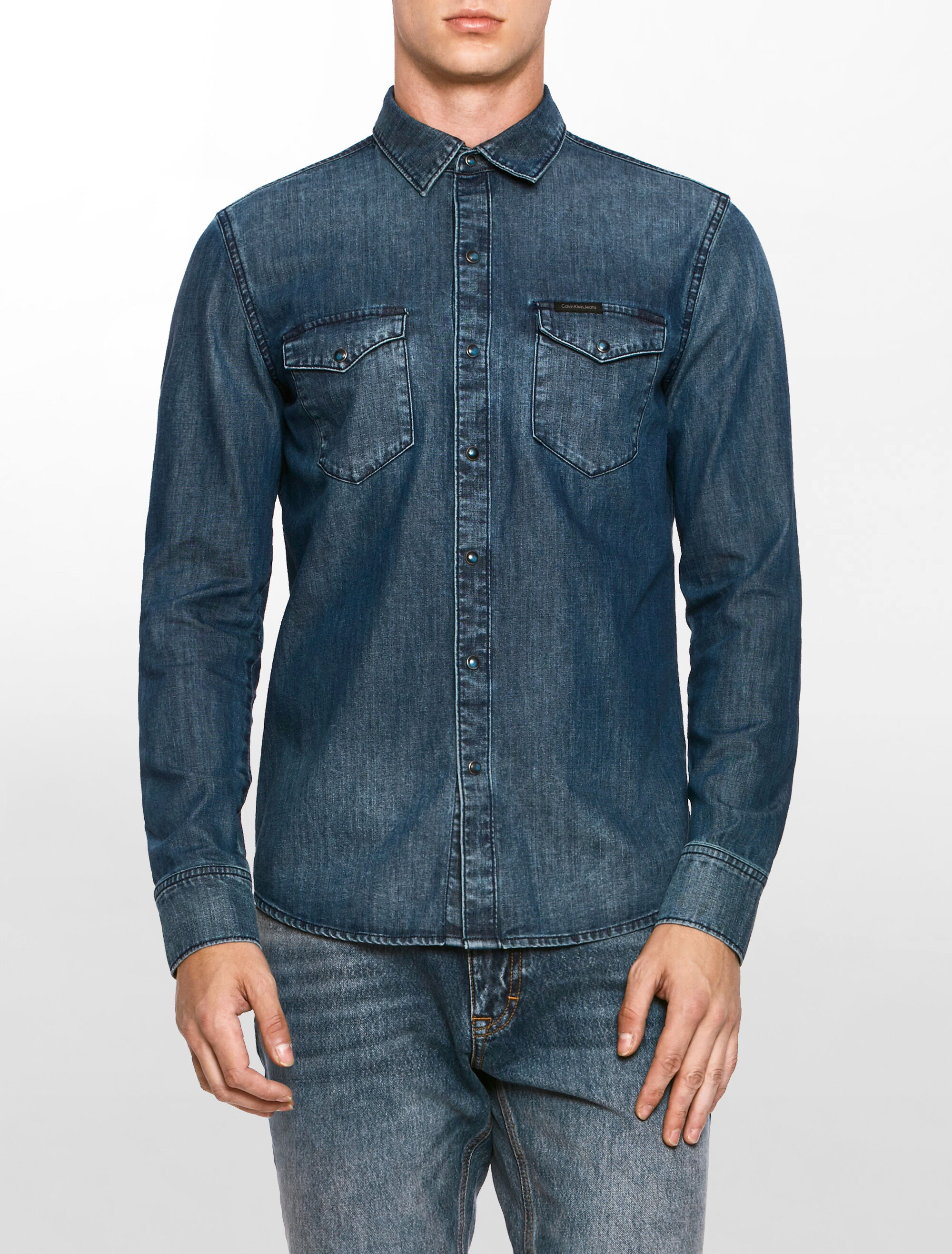 Calvin klein denim shirt Clearance
