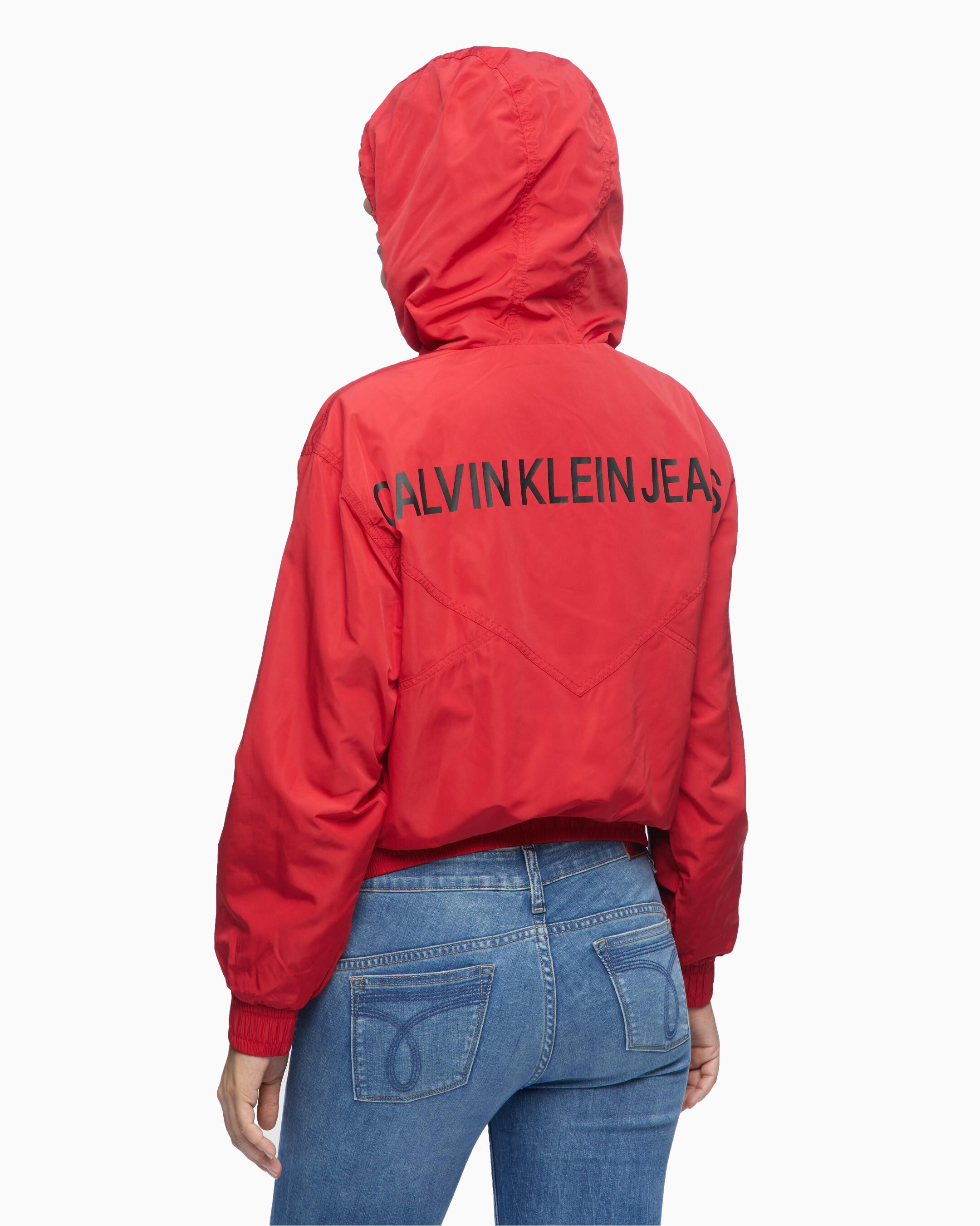 calvin klein windbreaker red