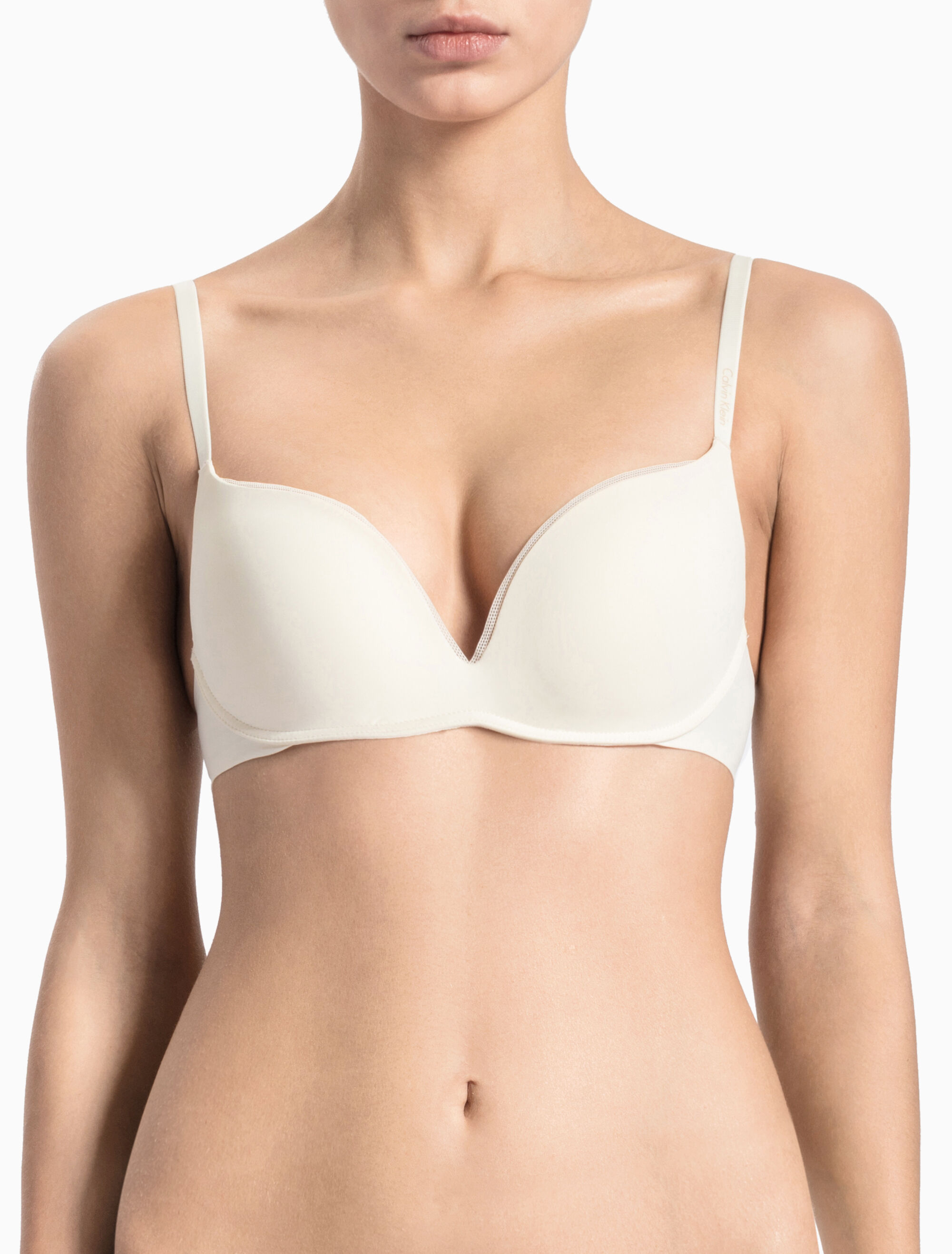 Calvin klein plunge push up bra white Outlet