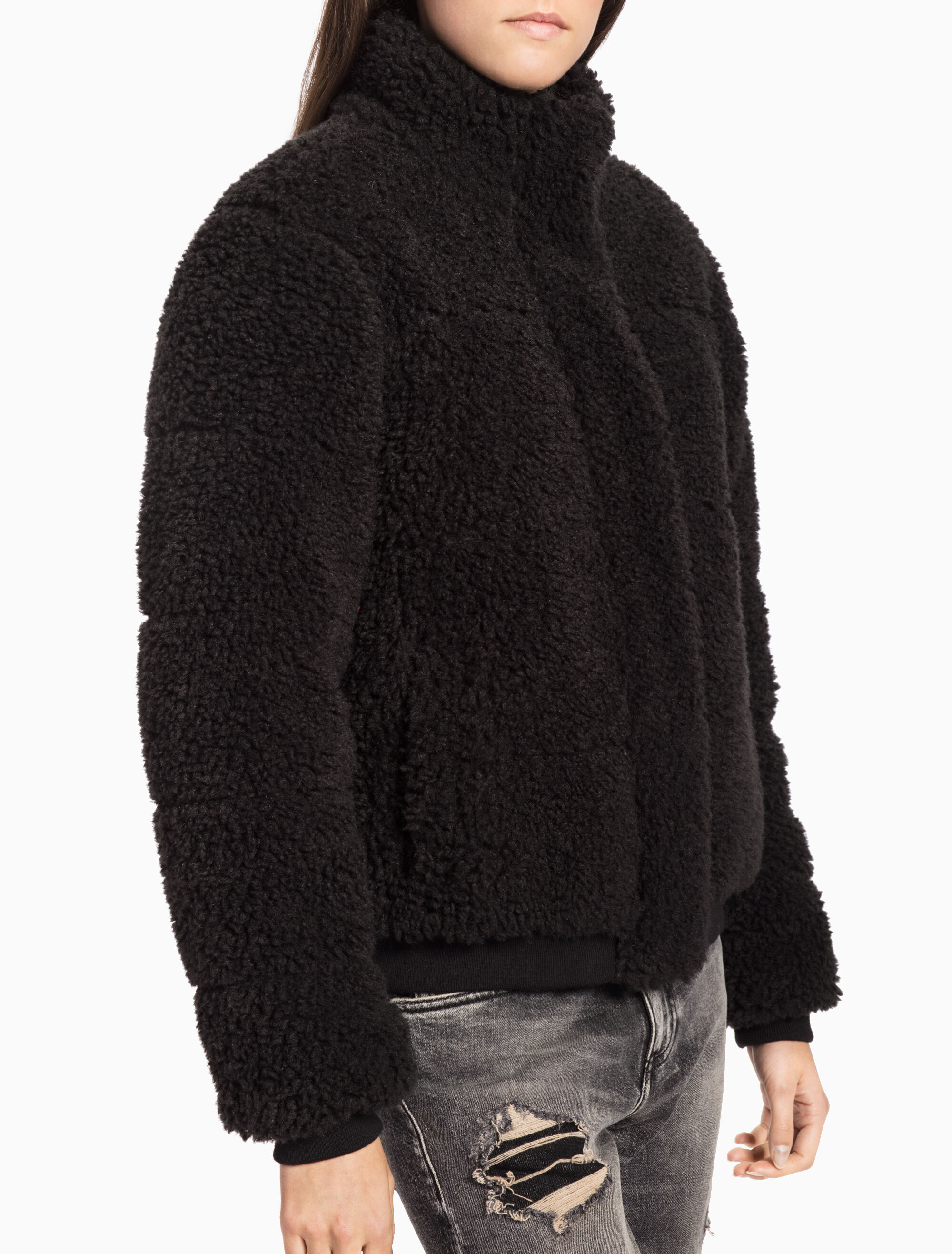 calvin klein jeans polar fleece puffer jacket