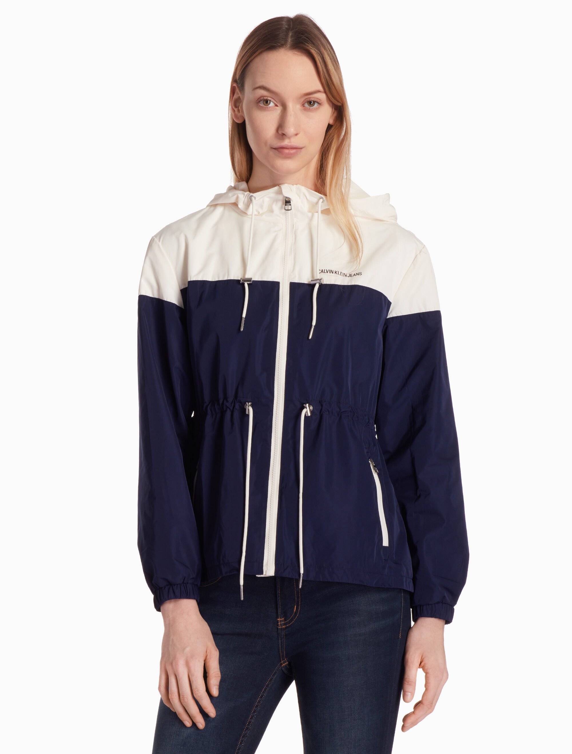 calvin klein windbreaker jacket with block logo