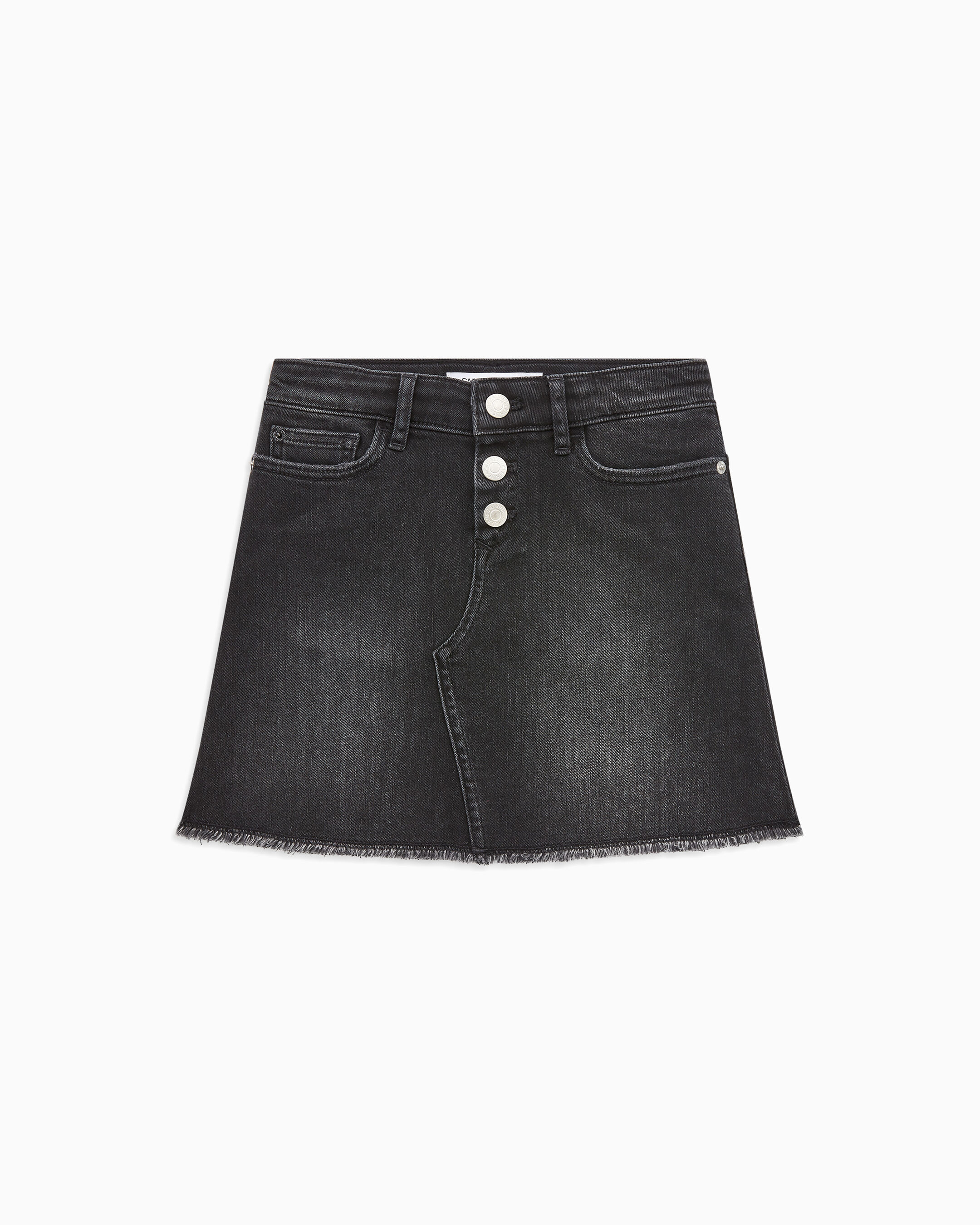 a line denim skirt black